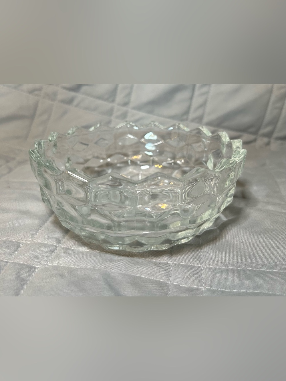 Vintage Mid Century Modern Fostoria American Clear Glass Candy/Nut Dish